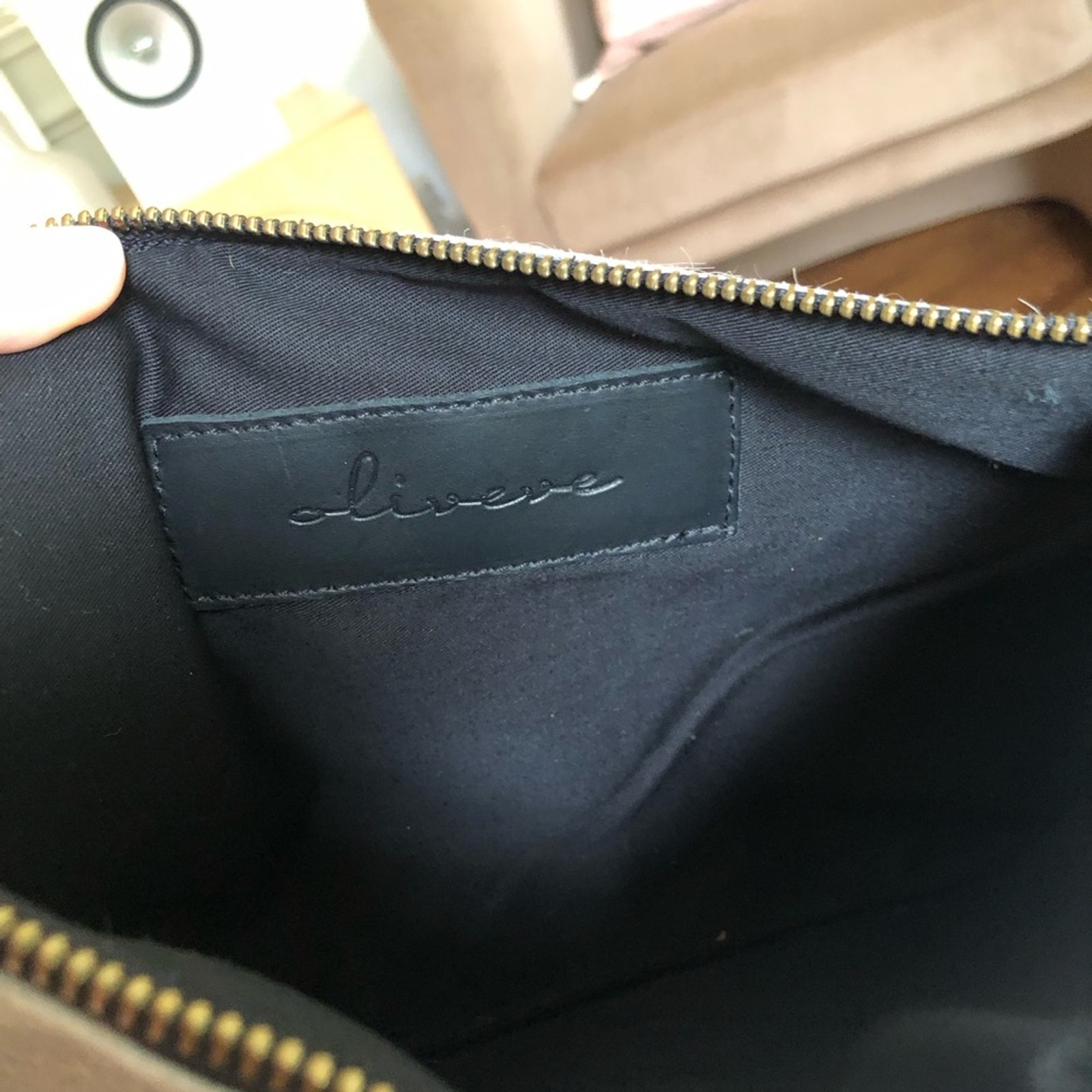 Oliveve Anthropologie Grey Calf Hair Clutch — image 4 of 5